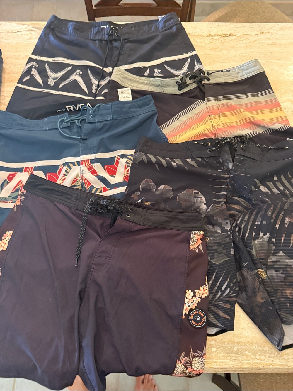 5 pack RVCA rip curl Men's Multi-pack Boardshorts